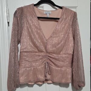 Sofia by Sofia Vergara Shimmering Pink Blouse